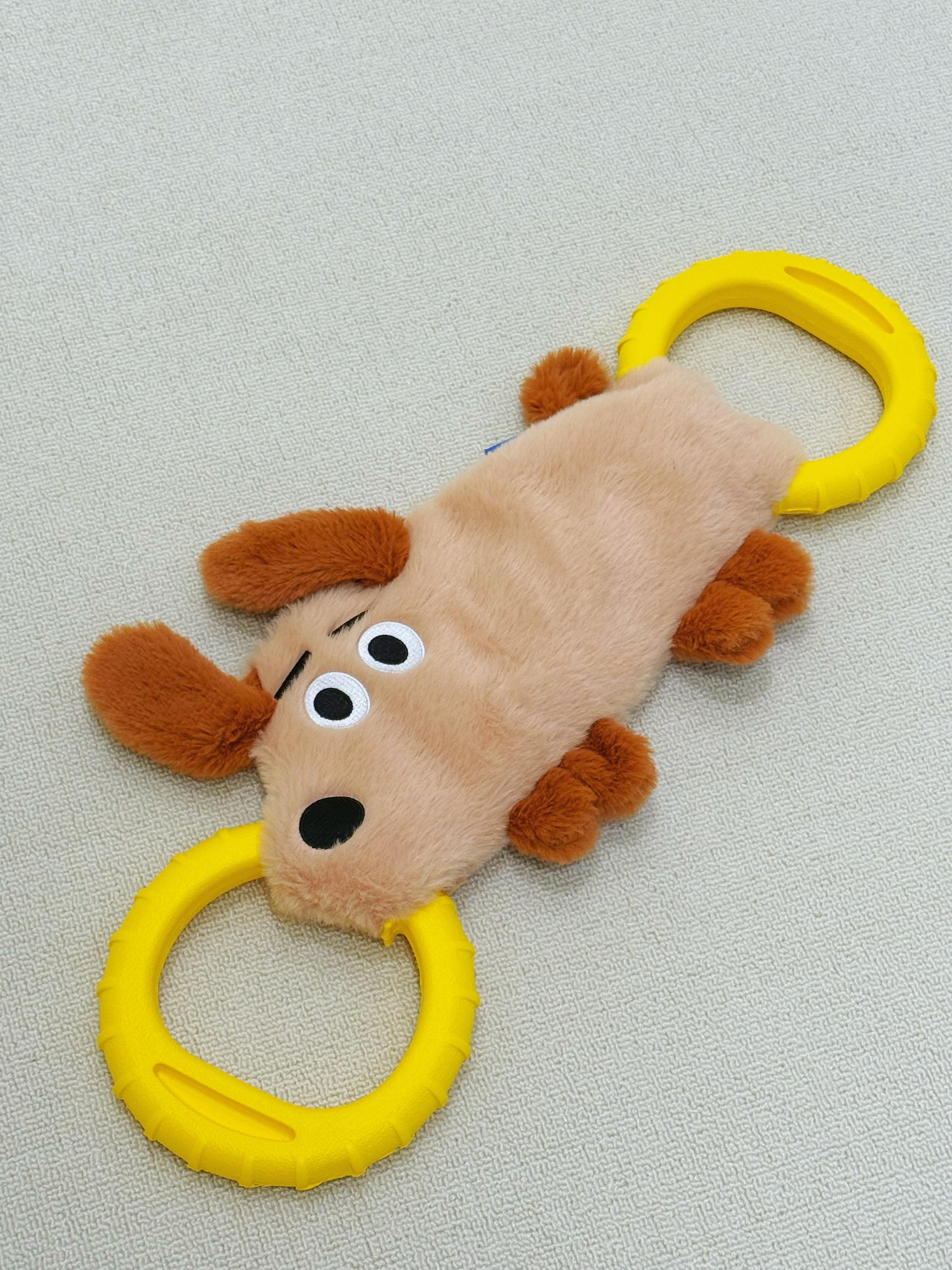 Sausage tug ring pet toy